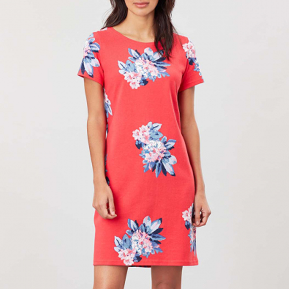 Joules Coral Floral Mini Dress